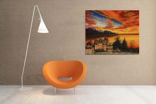 Printed Canvas - Sunset in Territet